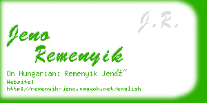 jeno remenyik business card